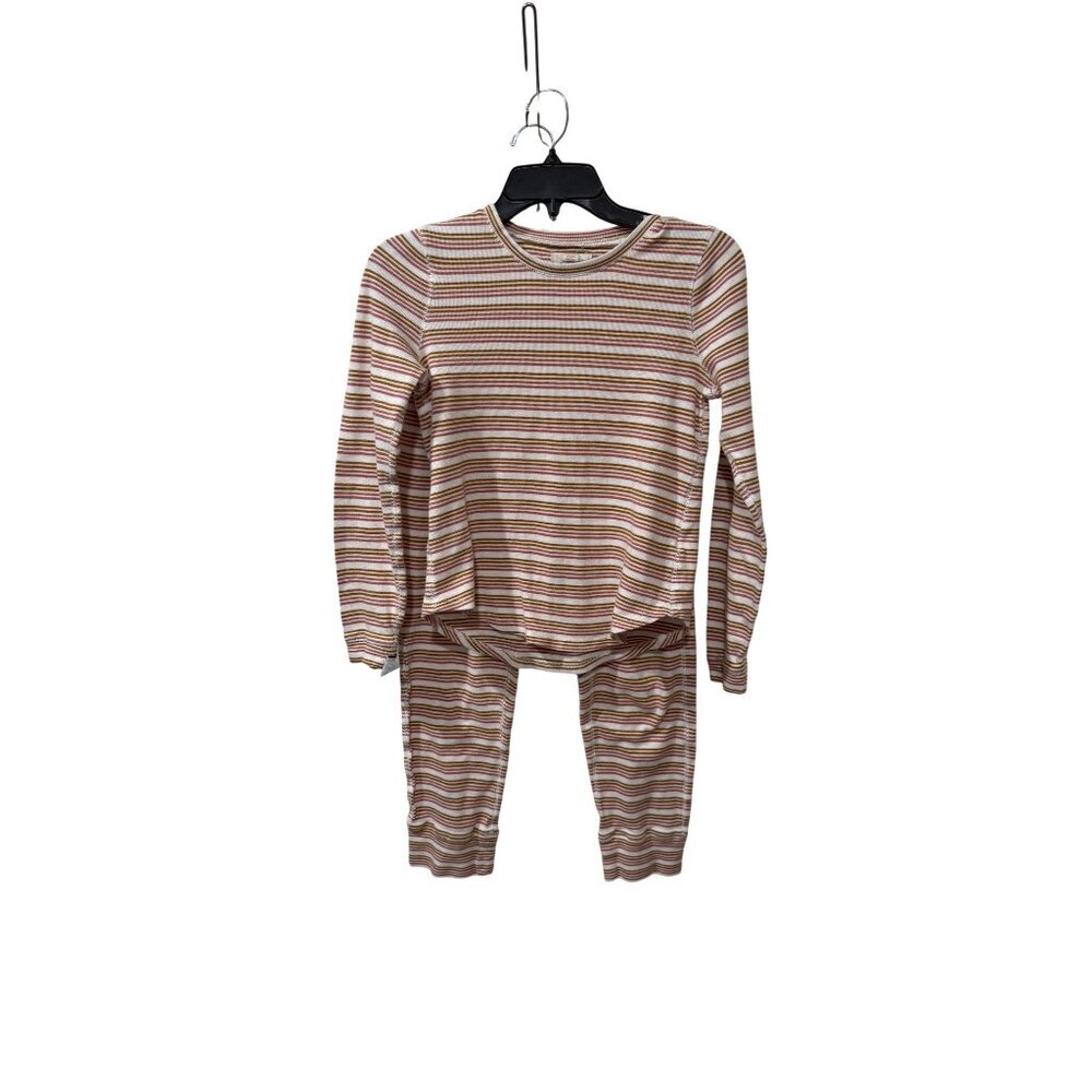 Madewell Womens Striped Pajama Set With Long-Sleeve Top(XS) & Drawstring Pants(S